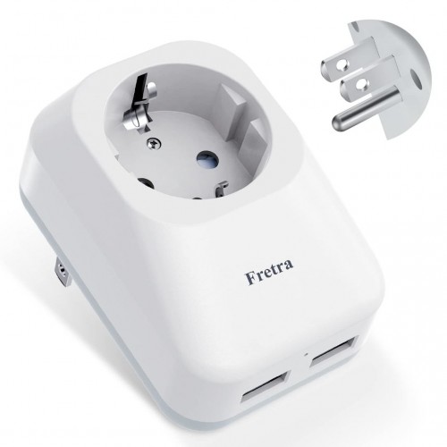 Fretra Reiseadapter USA Reiseadapter Netzadapter DE EU Stecker,Reisestecker Steckdosenadapter für Amerika Kanada MexikoThailand Steckdose,Feuerfestes Material USA Adapter mit 2USB(2.4A) Fretra Reiseadapter USA Reiseadapter Netzadapter DE EU Stecker,Reisestecker Steckdosenadapter für Amerika Kanada MexikoThailand Steckdose,Feuerfestes Material USA Adapter mit 2USB(2.4A)
